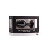 Analplug Diamant groß Schwarz 8 x Ø 3,5 cm