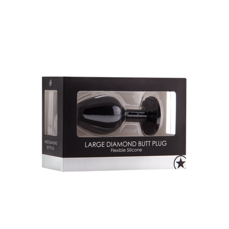 Analplug Diamant groß Schwarz 8 x Ø 3,5 cm