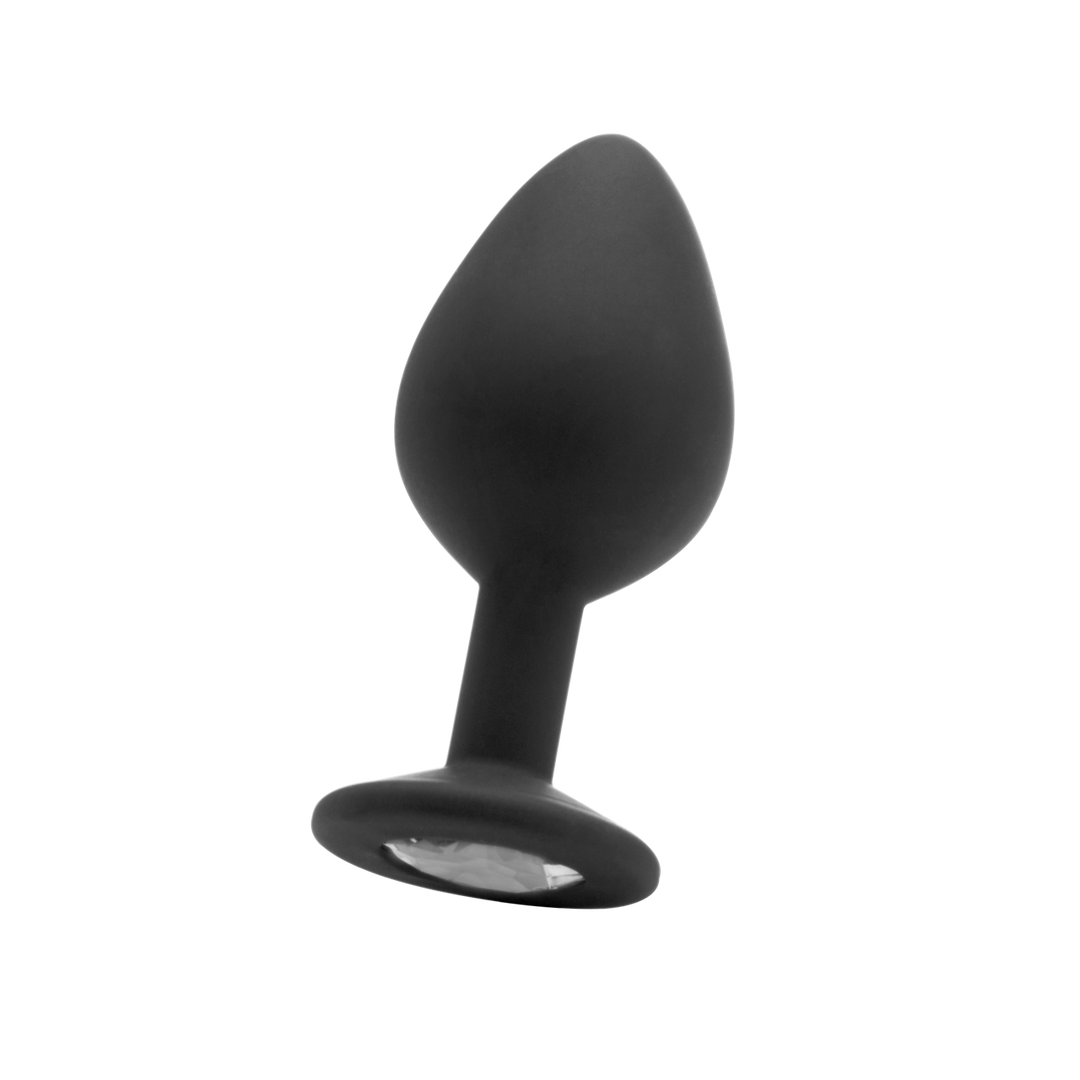 Analplug Diamant groß Schwarz 8 x Ø 3,5 cm