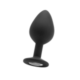 Analplug Diamant groß Schwarz 8 x Ø 3,5 cm