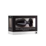 Analplug Diamant extra groß Schwarz 9,3 x Ø 4,2 cm