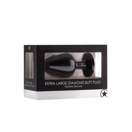 Analplug Diamant extra groß Schwarz 9,3 x Ø 4,2 cm