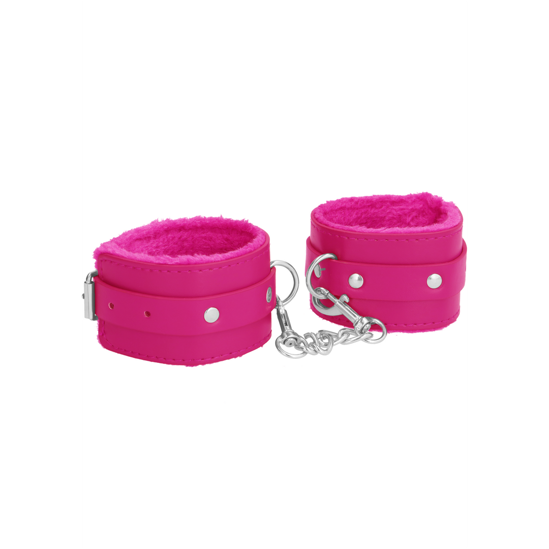 Handschellen Plüschleder Pink
