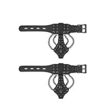 Handschellen mit Totenköpfen und Kette Schwarz 29 cm