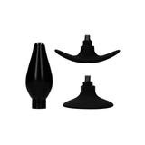 Analplug-Set austauschbar rund mittel Schwarz 7,5 x Ø 3 cm