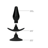 Analplug-Set austauschbar rund groß Schwarz 8,5 x Ø 3,5 cm