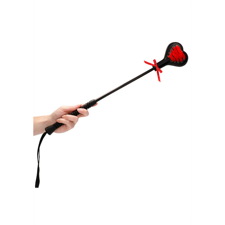 Gerte herzförmig mit roter Spitze Schwarz