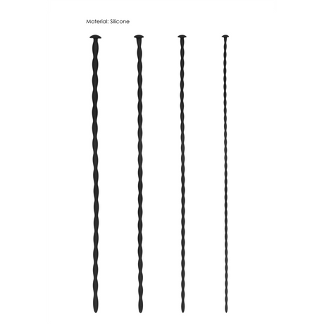Analplug-Set Spirale Silikon Anfänger Schwarz 29,5 cm