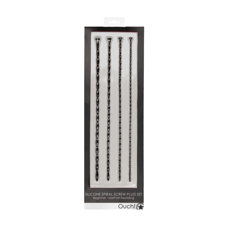 Analplug-Set Spirale Silikon Anfänger Schwarz 29,5 cm