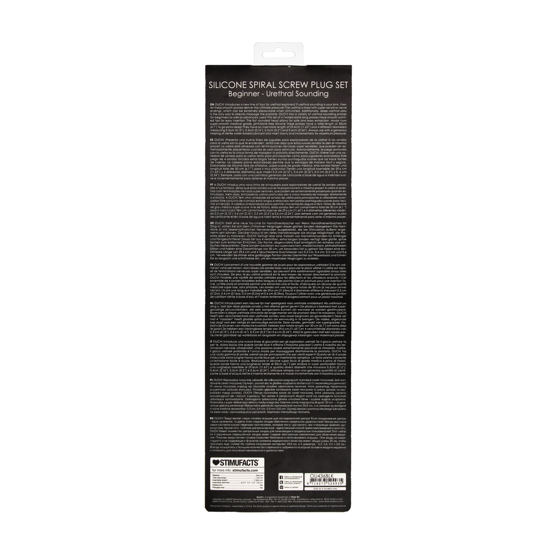 Analplug-Set Spirale Silikon Anfänger Schwarz 29,5 cm