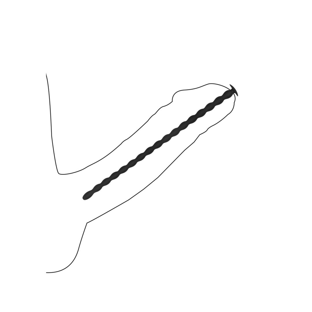 Analplug-Set Spirale Silikon Fortgeschrittene Schwarz 29,5 cm
