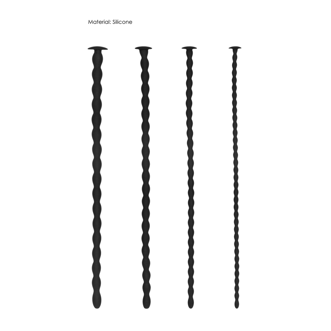 Analplug-Set Spirale Silikon Fortgeschrittene Schwarz 29,5 cm