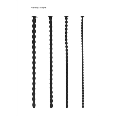 Analplug-Set Spirale Silikon Fortgeschrittene Schwarz 29,5 cm