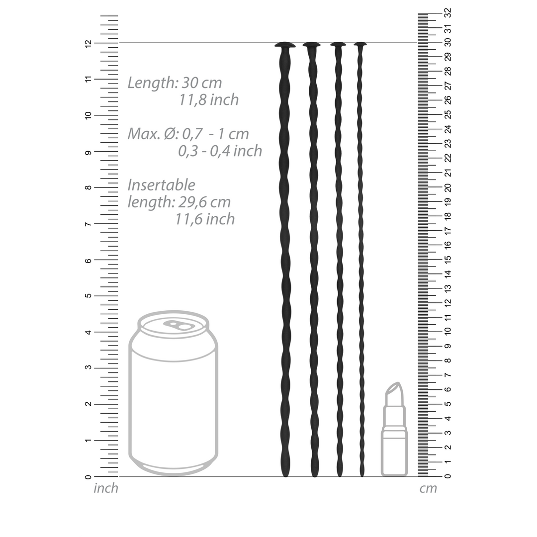 Analplug-Set Spirale Silikon Fortgeschrittene Schwarz 29,5 cm