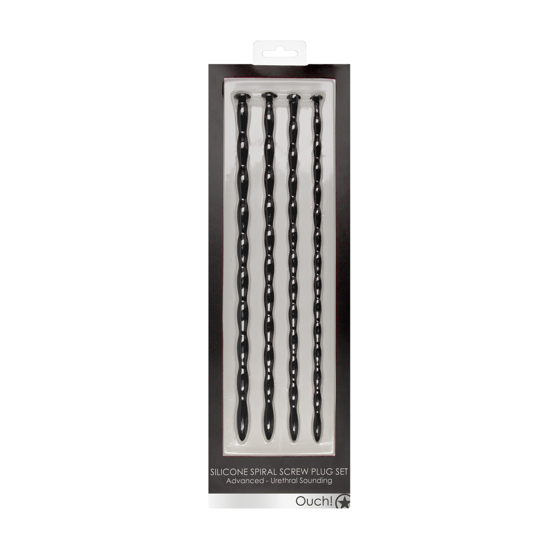 Analplug-Set Spirale Silikon Fortgeschrittene Schwarz 29,5 cm