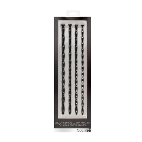 Analplug-Set Spirale Silikon Fortgeschrittene Schwarz 29,5 cm