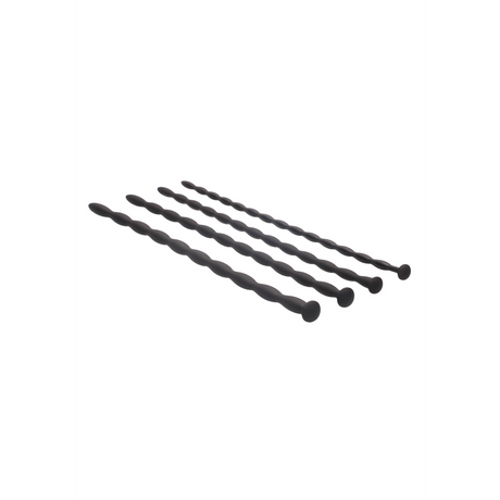 Analplug-Set Spirale Silikon Fortgeschrittene Schwarz 29,5 cm