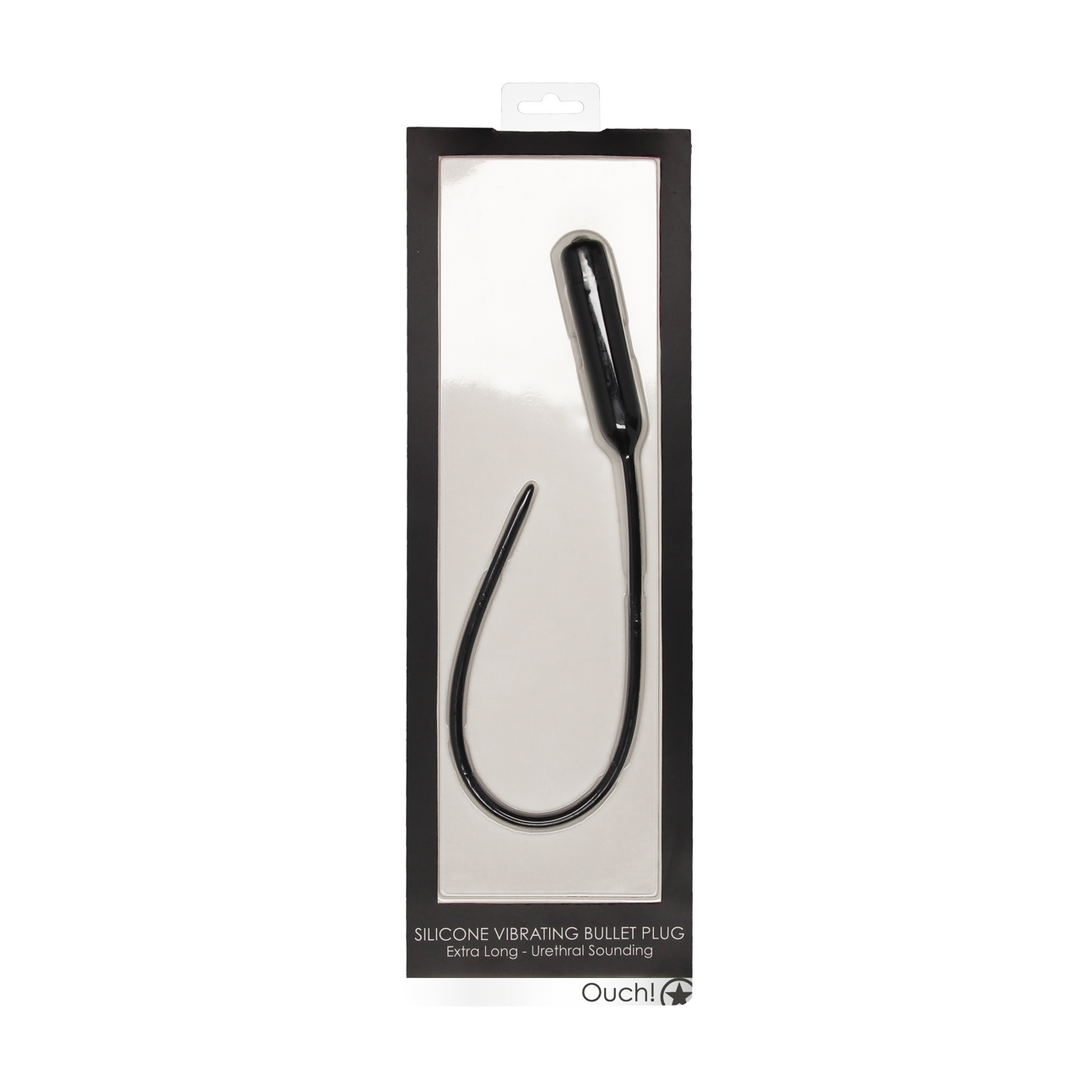 Penisplug mit Vibration Silikon extra lang Schwarz 35 x Ø 0,6 cm