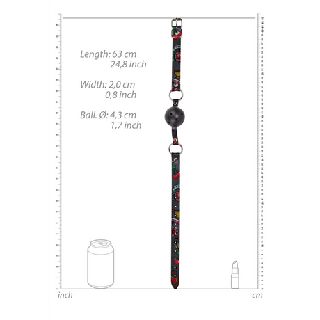 Ballknebel atmungsaktiv Schwarz 63 x Ø 4,3 cm