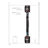 Handschellen bedruckt mit Griff Schwarz 59 cm