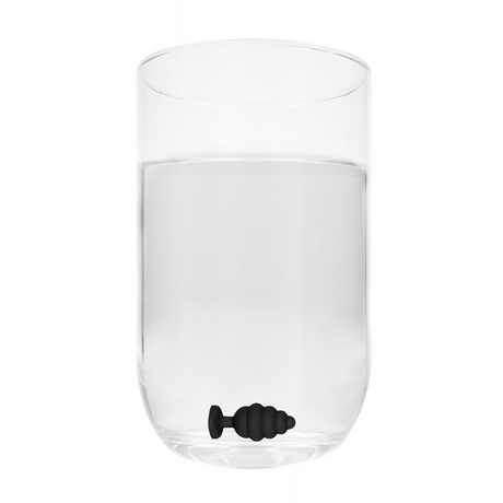Analplug Diamant Herz gerippt groß Schwarz 7 x Ø 3,5 cm
