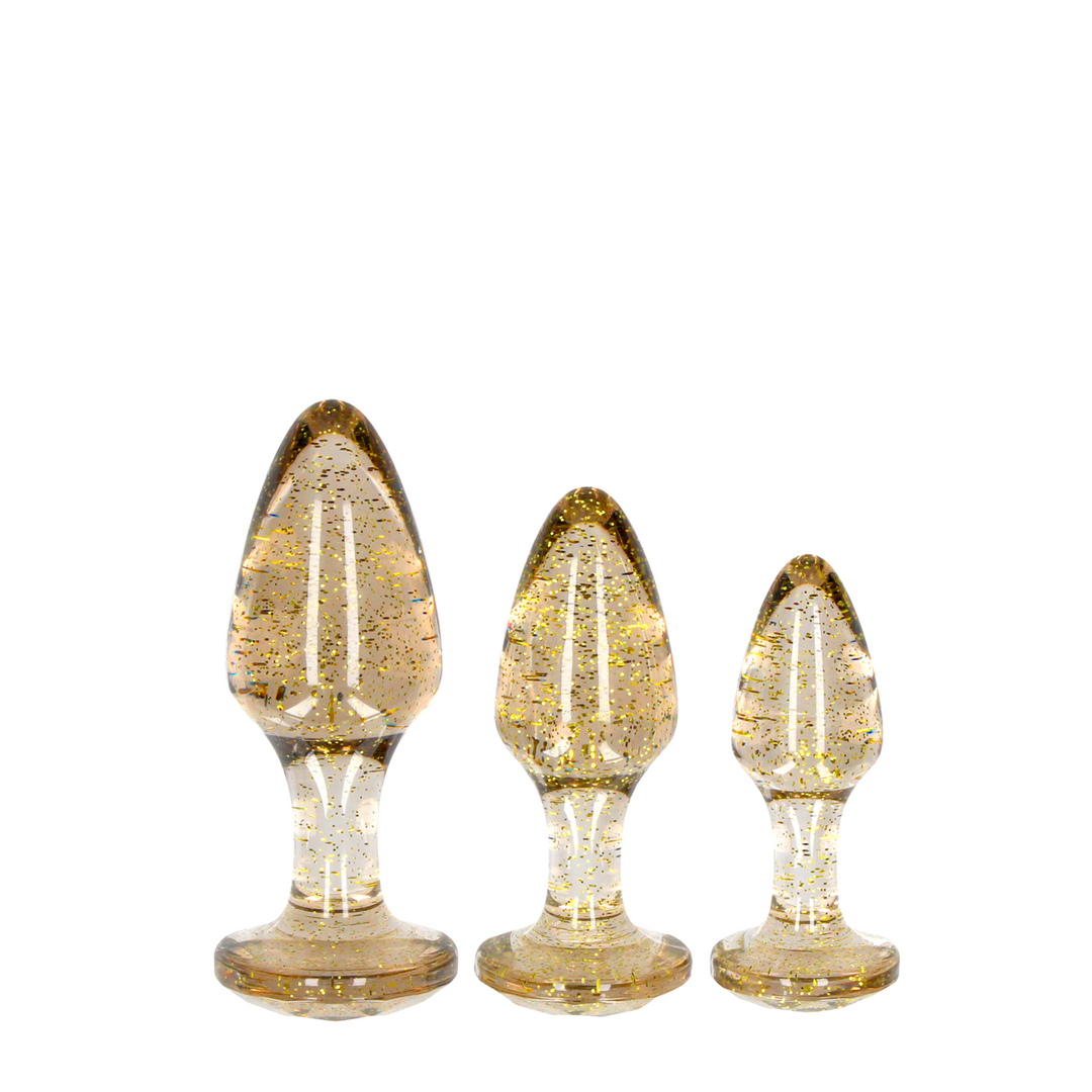 Analplug-Set Acryl Gold