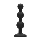 Analplug Silikon mit Perlen und Diamant Schwarz 9,5 x Ø 2,5 cm