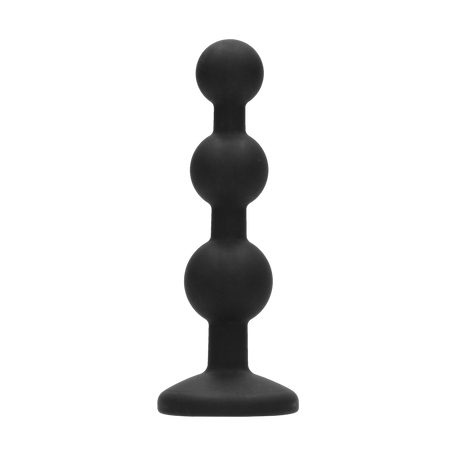 Analplug Silikon mit Perlen und Diamant Schwarz 9,5 x Ø 2,5 cm