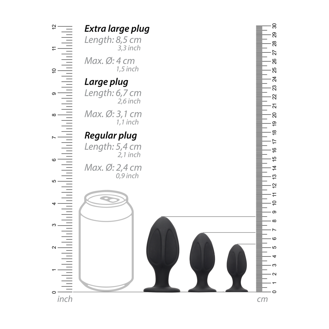 Analplug-Set Diamantform Schwarz