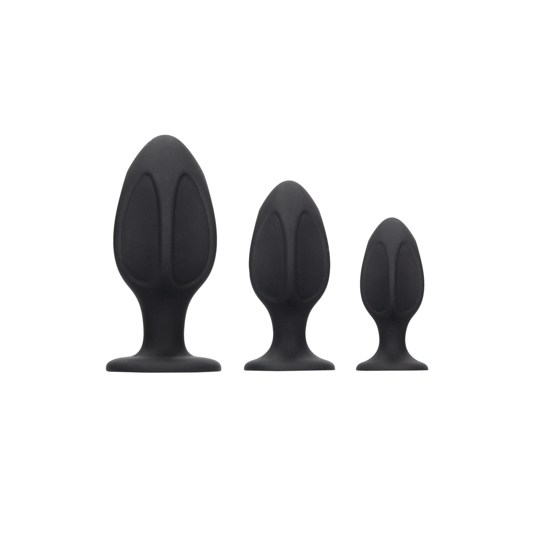 Analplug-Set Diamantform Schwarz