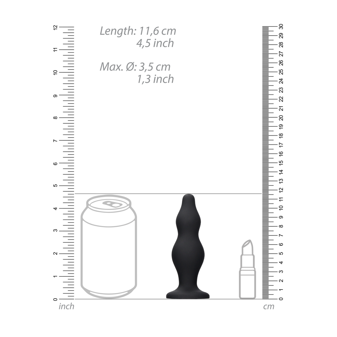 Analplug Bubble Schwarz 11,1 x Ø 3,5 cm