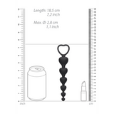 Analkette Herz Schwarz 14,3 x Ø 2,8 cm