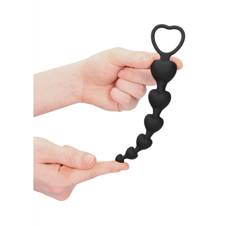 Analkette Herz Schwarz 14,3 x Ø 2,8 cm