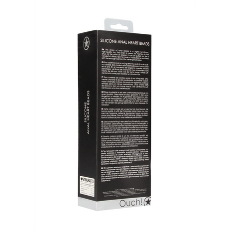Analkette Herz Schwarz 14,3 x Ø 2,8 cm