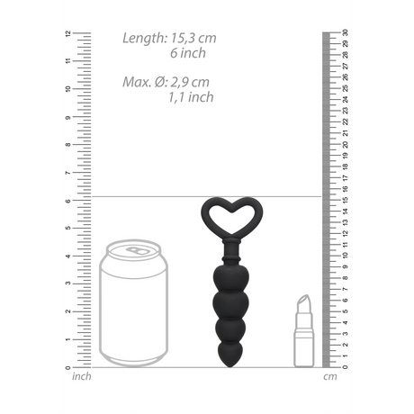 Analkette Love Schwarz 9 x Ø 2,9 cm