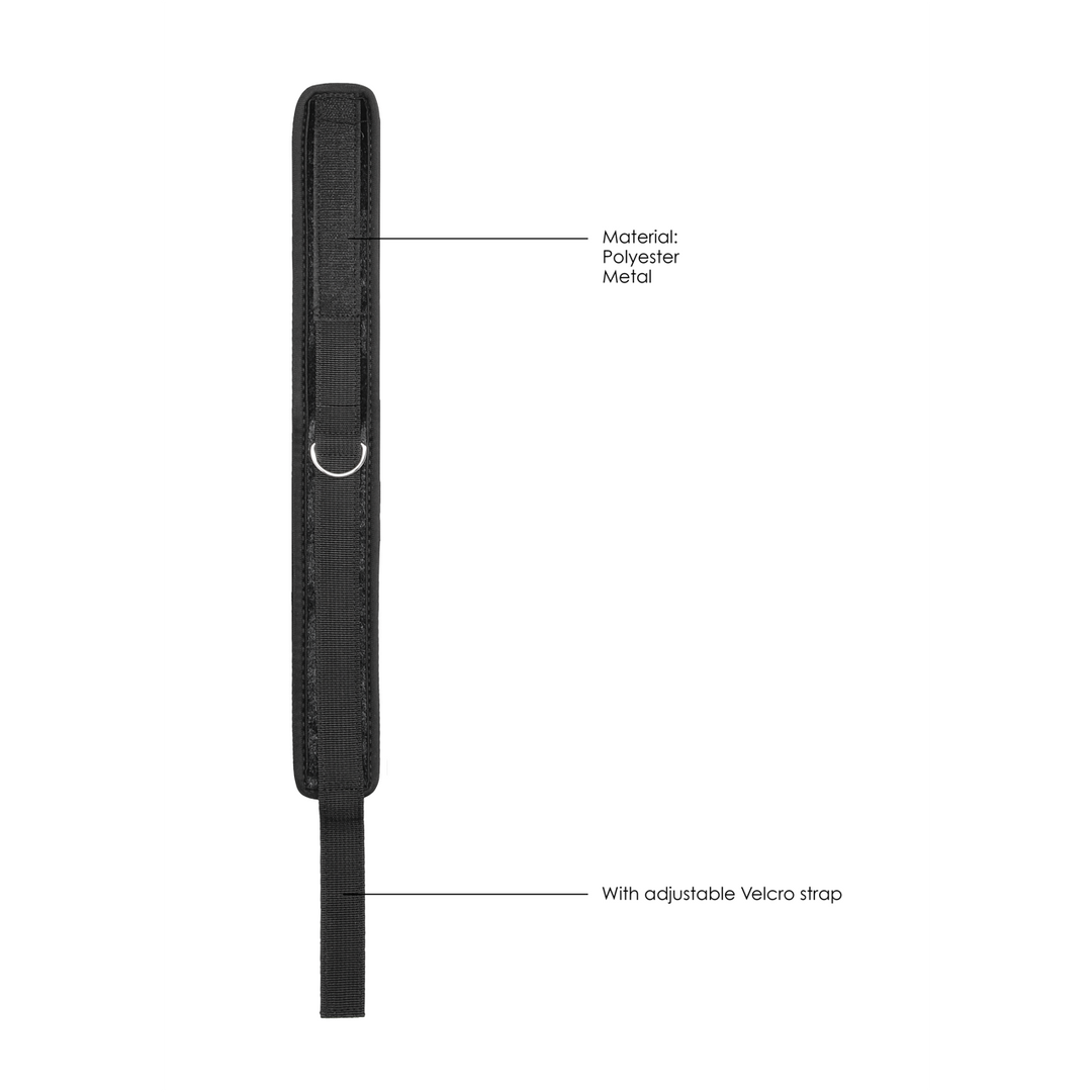 Halsband Samt verstellbar mit Leine Schwarz 51 cm