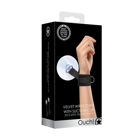 Handschellen verstellbar mit Saugnapf Schwarz 27,5 cm
