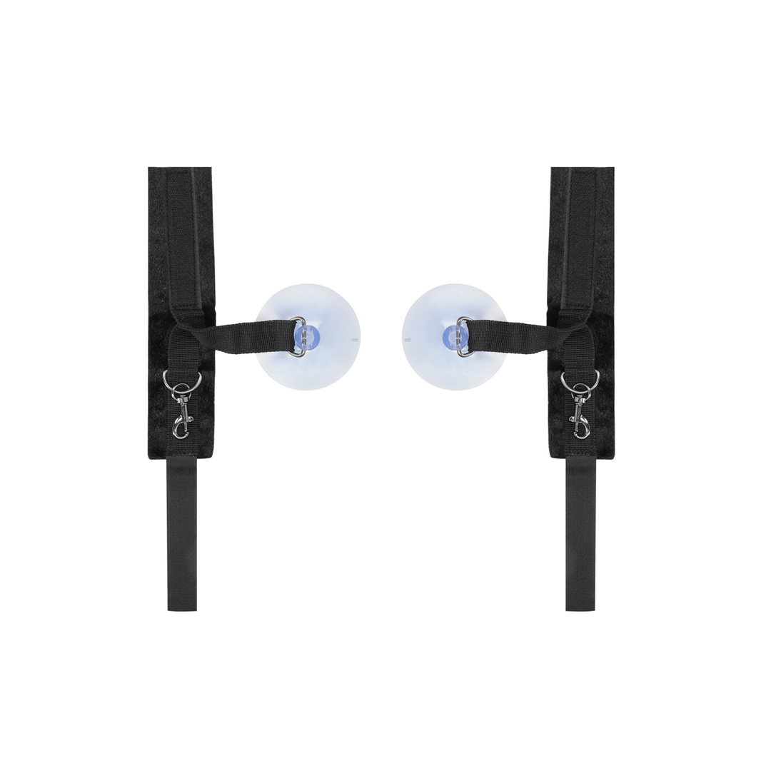 Handschellen verstellbar mit Saugnapf Schwarz 27,5 cm
