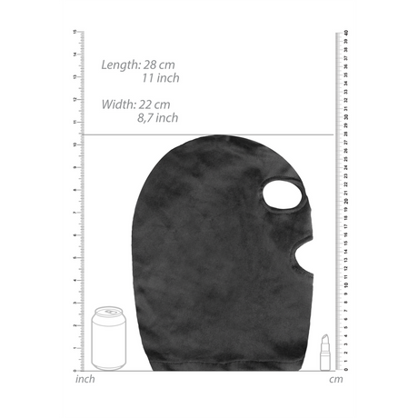Maske mit Augen- und Mundöffnung Schwarz 20 cm