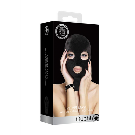 Maske mit Augen- und Mundöffnung Schwarz 20 cm