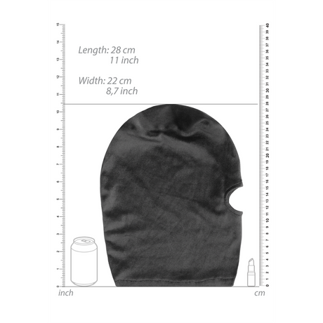 Maske mit Mundöffnung Schwarz 20 cm