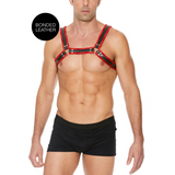 Harness Bulldog Leder mit Schnallen Rot L/XL