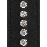 Halsband diamantbesetzt mit Leine Schwarz 102 cm