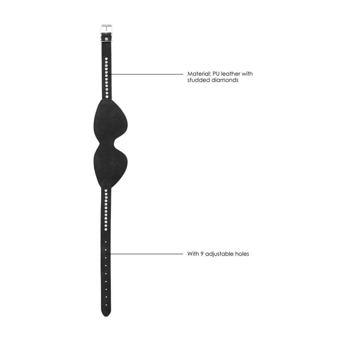 Augenmaske diamantbesetzt Schwarz 68 cm