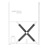 Bondage-Fessel diamantbesetzt Schwarz 34 cm