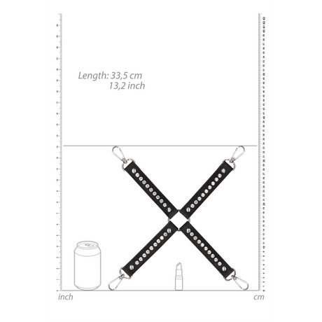 Bondage-Fessel diamantbesetzt Schwarz 34 cm