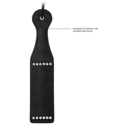 Paddle diamantbesetzt Schwarz 6 cm