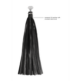 Peitsche diamantbesetzt Schwarz 3 cm