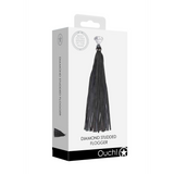 Peitsche diamantbesetzt Schwarz 3 cm