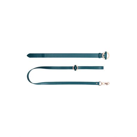 Halsband Luxus mit Leine Grün 110 cm